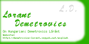 lorant demetrovics business card